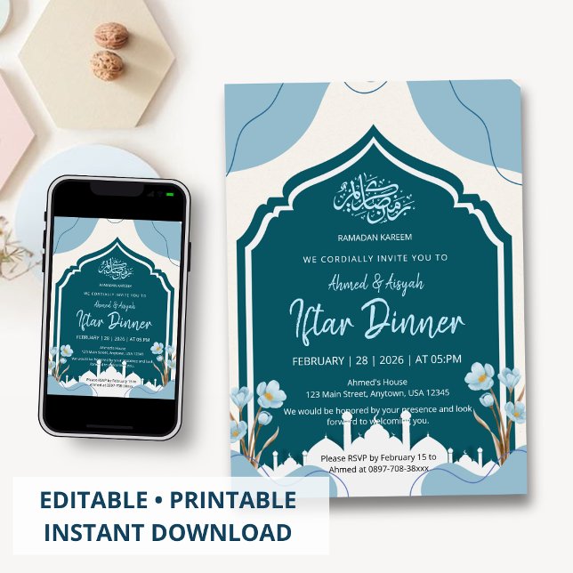 Invitation Islamic Mosque Arch Ramadan Iftar Dinner Invite (Créateur téléchargé)