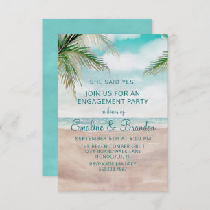 Invitation Island Breeze Plage Peint Scene Party