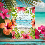 Invitation Island Paradise Mariage Tropical Palms and Flowers<br><div class="desc">Entrez dans un paradis insulaire avec cette invitation de mariage tropical de plage. Doté d'hibiscus et de feuilles de palmiers sur une arrière - plan de plage aquarelle, cette invitation capture la beauté des tropiques. Avec son design exotique et attrayant, cette invitation est parfaite pour un mariage romantique, escapade sur...</div>