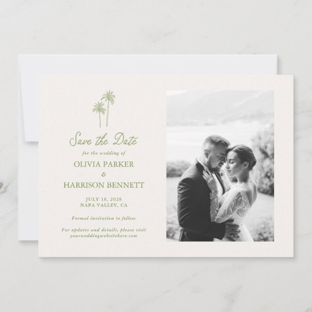 Invitation Island Wedding Photo Save the Date (Devant)