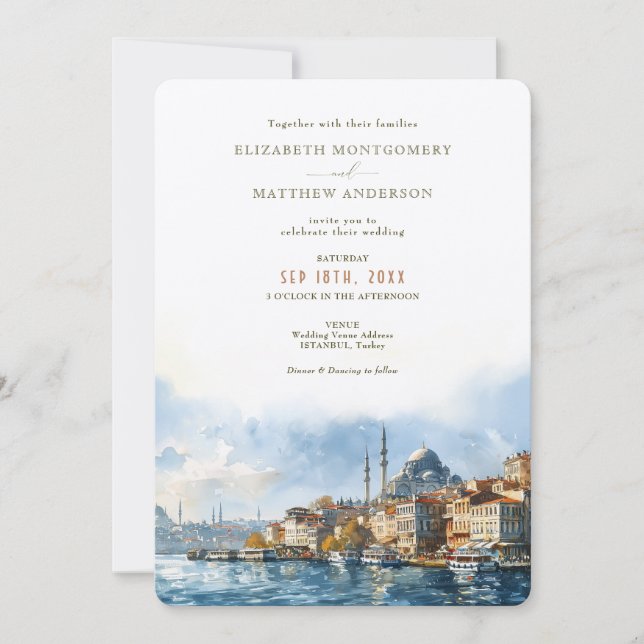 Invitation Istanbul Turquie Destination Mariage (Devant)