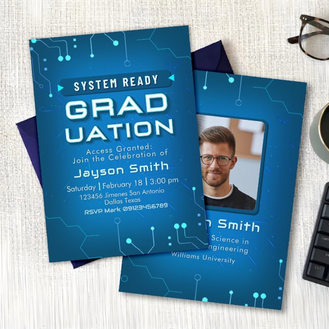 Invitation IT - Computer Science Graduation with Photo (Créateur téléchargé)