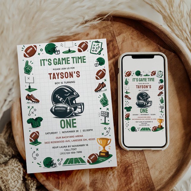 Invitation It’s Game Time Football 1st Birthday (It’s Game Time Football 1st Birthday Invitation
)