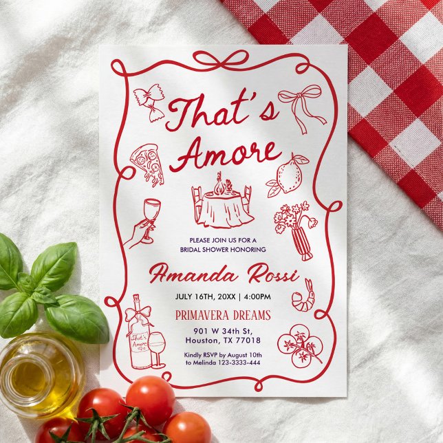 Invitation Italian Bridal Shower Invitation, That's Amore  (Créateur téléchargé)