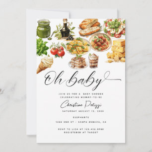 Invitation Italie   Alimentation italienne   BABY SHOWER