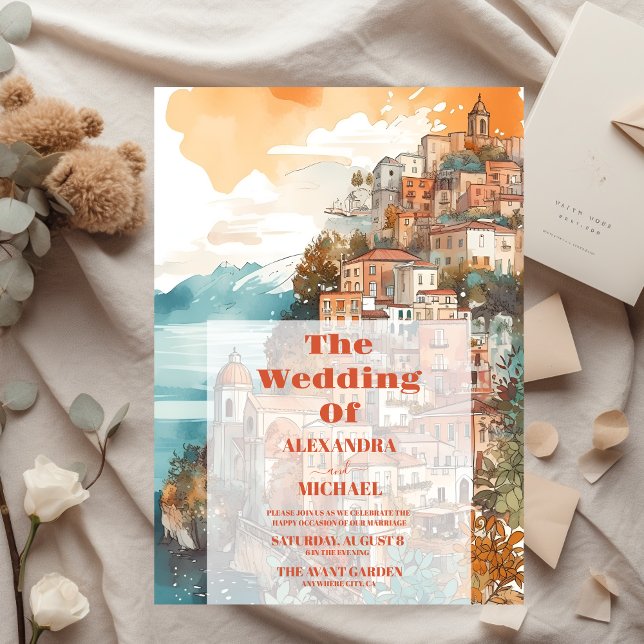 Invitation Italie Élégante moderne Destination Mariage (Créateur téléchargé)