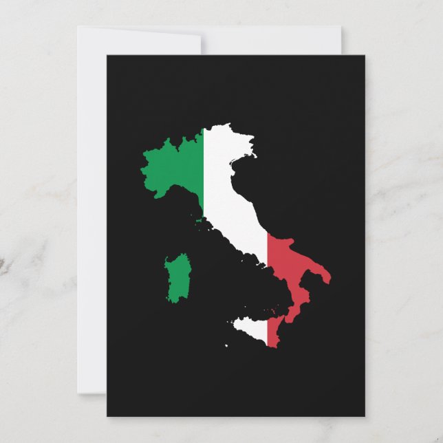 Invitation Italie en couleurs du drapeau (Devant)