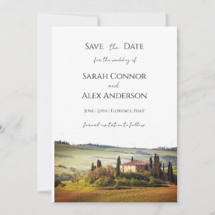 Invitation Italie enregistrer la date, mariage toscan