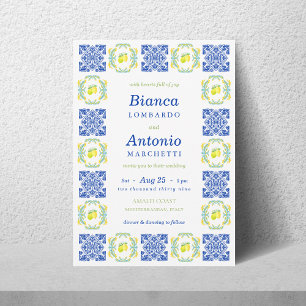 Invitation Italie Italie Amalfi Coast Lemon Carrelage Mariage