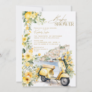 Invitation Italie italienne Positano Amalfi Vespa Baby shower