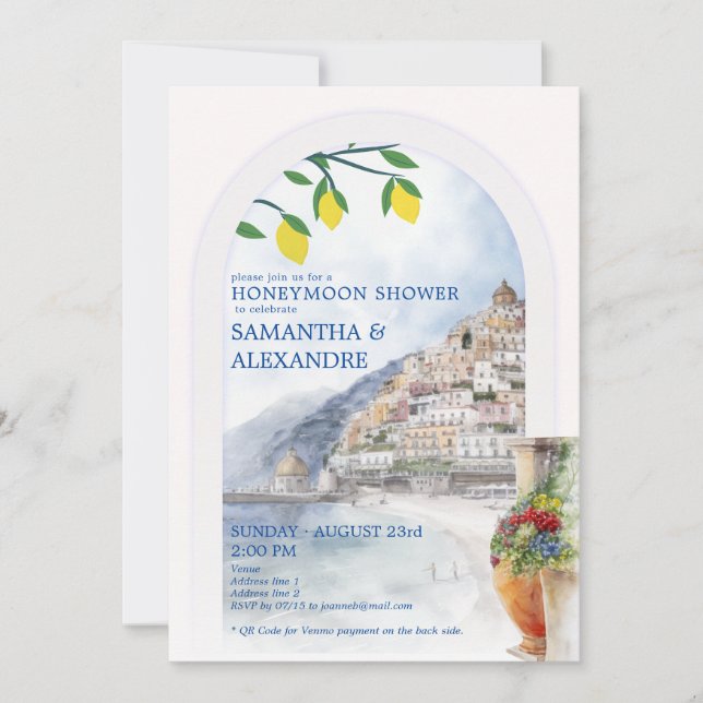 Invitation Italie Lune de miel sur Amalfi Toscane Couples Dou (Devant)