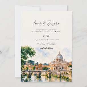 Invitation Italie Rome paysage Mariage de Destination