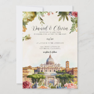 Invitation Italie Rome paysage Mariage de Destination