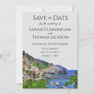 Invitation Italie Save the Date, côte d'Amalfi, mariage itali