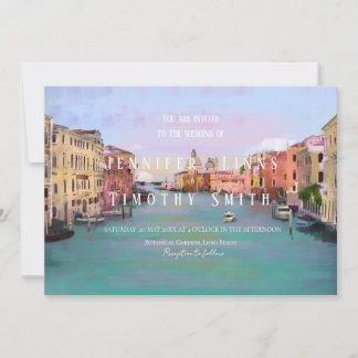 Invitation Italie Venise grand canal peinture