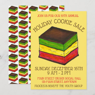 Invitation Italien Arc-en-ciel sept 7 couches Holiday Cookie