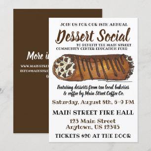 Invitation Italien Cannoli Dessert Charité sociale Vente de p