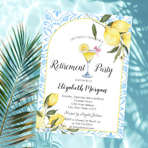 Invitation Italien Citrons Blue Cocktail Retirement