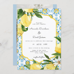 Invitation Italien Citrus Lemon Yellow Modern Mariage