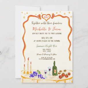 Invitation Italien Quirky Whimsical Fun Main Tirée Bow Photo