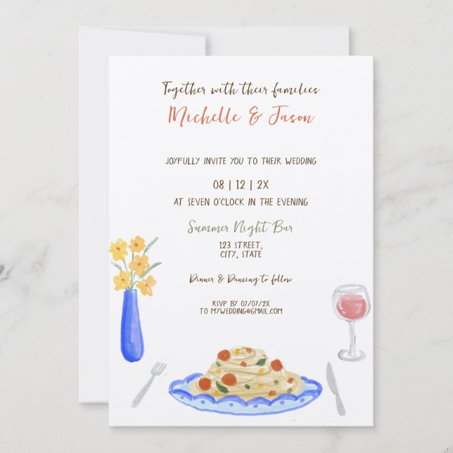Invitation Italien Retro Whimsical Fun Main Draw Bow Photo (Devant)