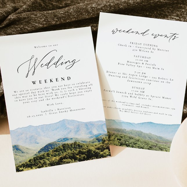 Invitation Itinéraire de bienvenue de mariage dans les GRANDE (Créateur téléchargé)