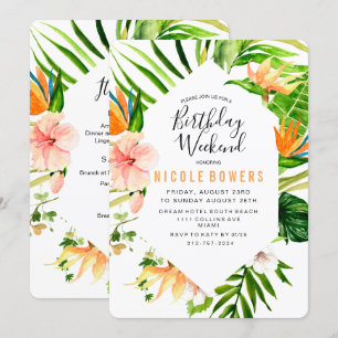 Invitation Itinéraire De Fin De Semaine Anniversai