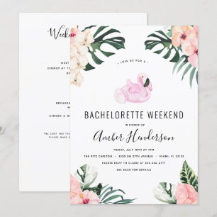 Invitation Itinéraire de Flamant rose tropical