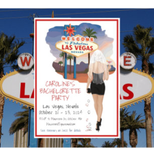 Invitation Itinéraire de la fête de bachelorette de Las Vegas