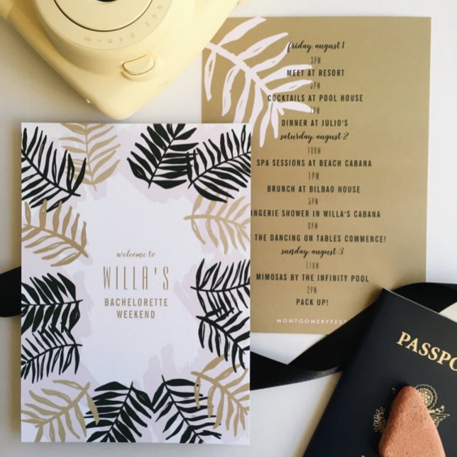 Invitation Itinéraire de la partie de bachelorette tropicale  (Créateur téléchargé)