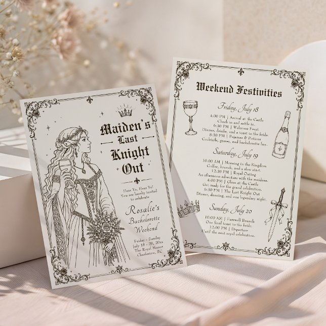 Invitation Itinéraire de l'enterrement de vie de jeune fille  (Créateur téléchargé)