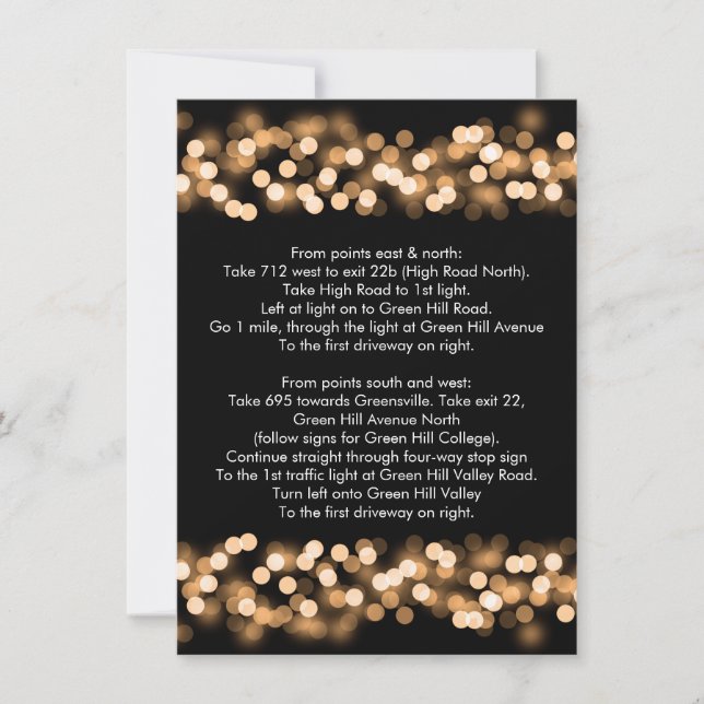 Invitation Itinéraire de mariage Gold Hollywood Glam (Devant)