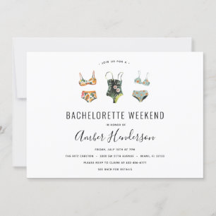Invitation Itinéraire de plage Bikini Bachelorette
