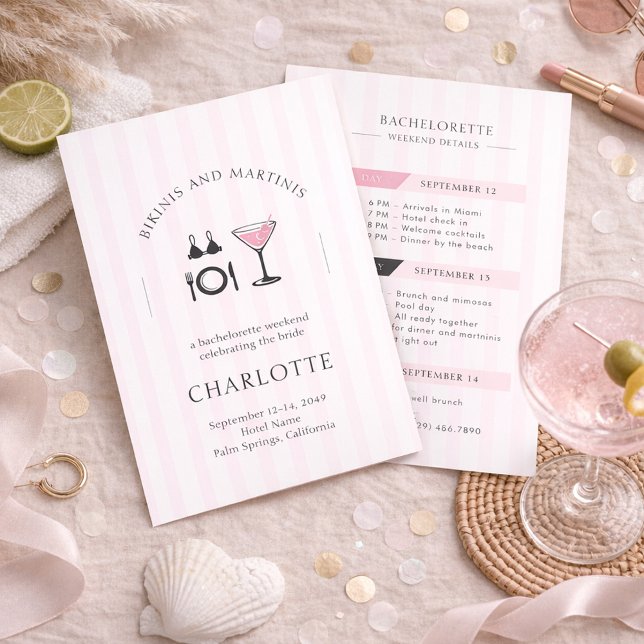 Invitation Itinéraire de week-end de jeune fille pour Bikinis (Créateur téléchargé)