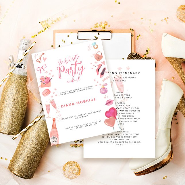 Invitation Itinéraire de week-end pour enterrement de vie de  (Créateur téléchargé)