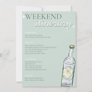 Invitation Itinéraire de Weeken Bachelorette & Martini de Bik