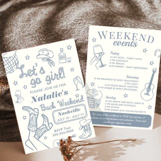 Invitation Itinéraire d'enterrement de vie de jeune fille à N (Créateur téléchargé)
