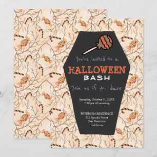 Invitation Itinéraire d'Halloween moderne ou traiter invitati