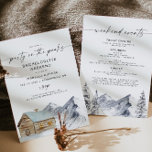 Invitation Itinéraire du Cabine de ski de montagne FROST<br><div class="desc">Cette invitation à la bachelorette comprend un cabine douillet avec des pins enneigés, des montagnes et des skis. Modifiez facilement la plupart des termes pour votre événement et utilisez l'itinéraire arrière pour faire savoir à vos invités à quoi s'attendre pour le week-end. Cette invitation à la bachelorette est parfaite pour...</div>