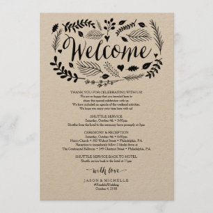 Invitation Itinéraire du Mariage des bois - Bienvenue au Mari