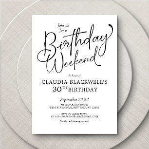 Invitation Itinéraire du week-end d'anniversaire