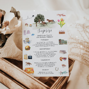 Invitation Itinéraire du week-end d'anniversaire   Équestre