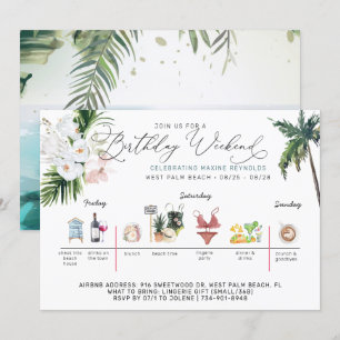 Invitation Itinéraire du week-end d'anniversaire   Plage de P