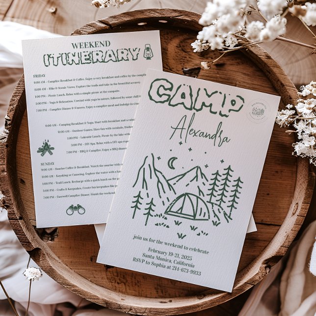 Invitation Itinéraire du week-end de bachelorette (Créateur téléchargé)