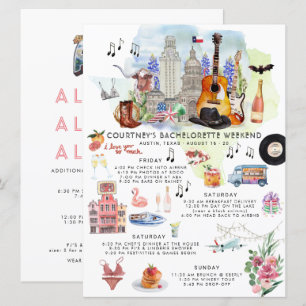 Invitation Itinéraire du week-end de bachelorette   Austin, T