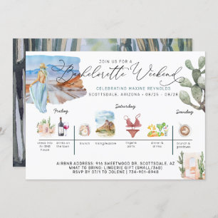 Invitation Itinéraire du week-end de bachelorette   Cactus du