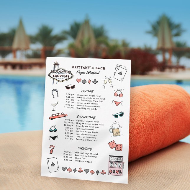 Invitation Itinéraire du week-end de bachelorette de Las Vega (Créateur téléchargé)