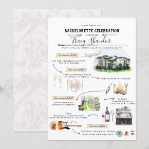 Invitation Itinéraire du week-end de bachelorette   Denver, C