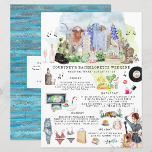 Invitation Itinéraire du week-end de bachelorette   Houston,