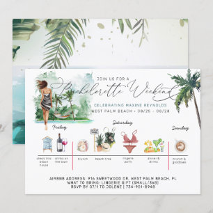 Invitation Itinéraire du week-end de bachelorette   Plage de
